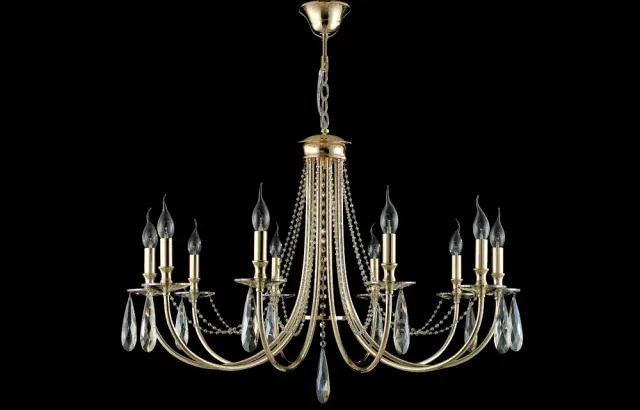 Люстра Crystal Lux VICTORIA SP10 GOLD/AMBER — золотой, ракурс 4