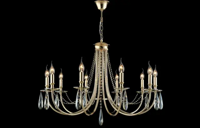 Люстра Crystal Lux VICTORIA SP10 GOLD/AMBER — золотой, ракурс 5