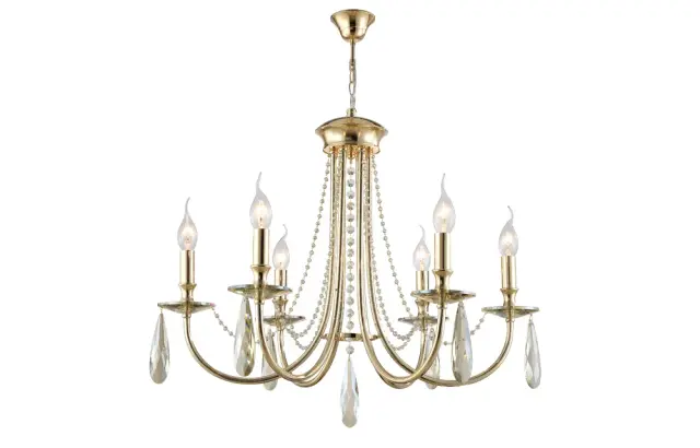 Люстра Crystal Lux VICTORIA SP6 GOLD/AMBER — золотой, ракурс 5
