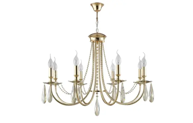 Люстра Crystal Lux VICTORIA SP8 GOLD/AMBER — золотой