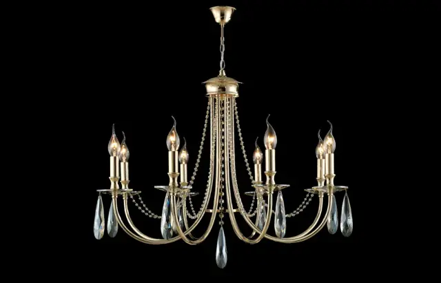 Люстра Crystal Lux VICTORIA SP8 GOLD/AMBER — золотой, ракурс 3