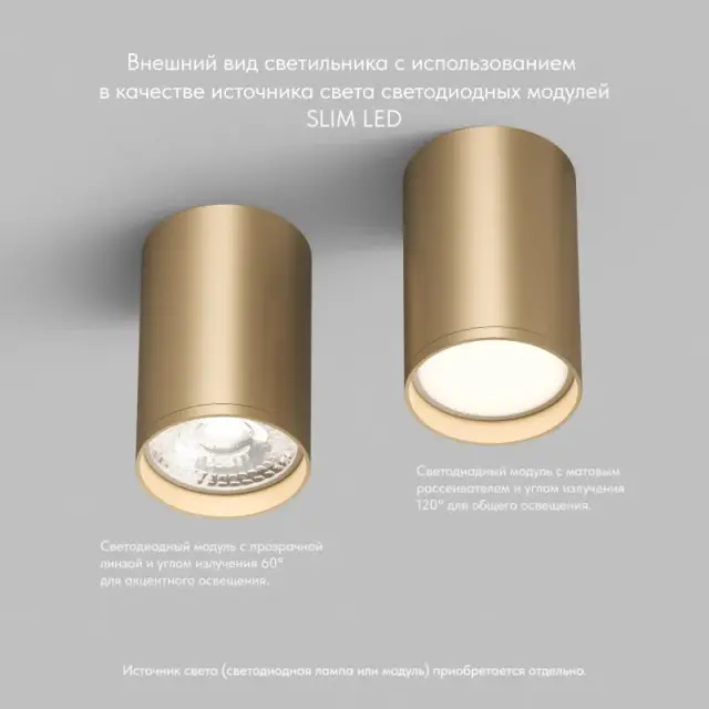 Точечный светильник Denkirs DK2050-SG TUBE | ТЬЮБ — золотой, ракурс 7