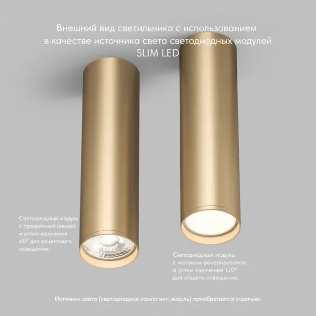 Точечный светильник Denkirs DK2052-SG TUBE | ТЬЮБ — золотой, ракурс 7