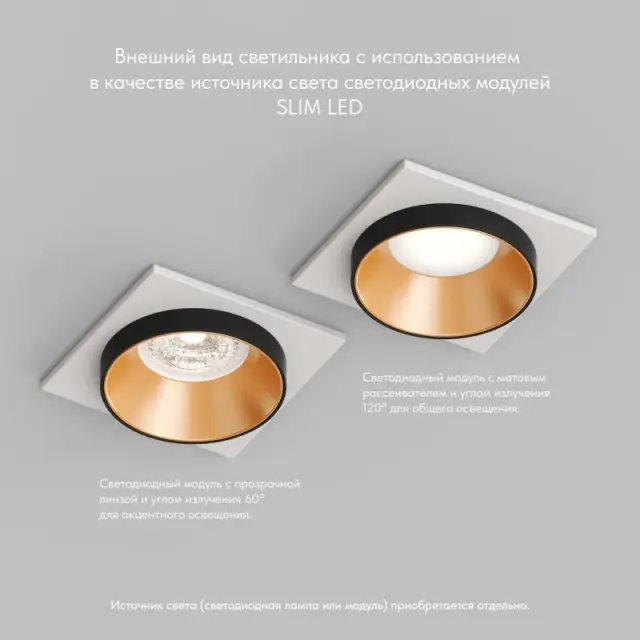 Точечный светильник Denkirs DK2402-GD LEMVIK | ЛЭМВИК — белый, ракурс 6