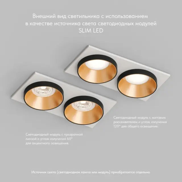 Точечный светильник Denkirs DK2422-GD LEMVIK | ЛЭМВИК — белый, ракурс 6