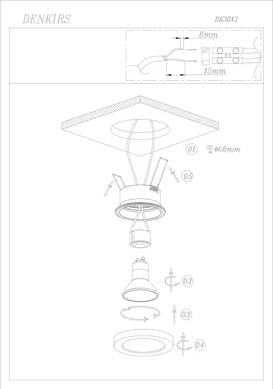 Точечный светильник Denkirs DK3012-WH ENKEL | ЭНКЕЛ — белый, ракурс 7
