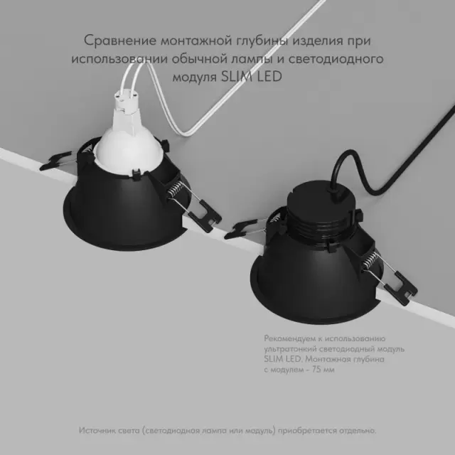 Точечный светильник Denkirs DK3026-BG KARUP | КАРАП — черный, ракурс 4