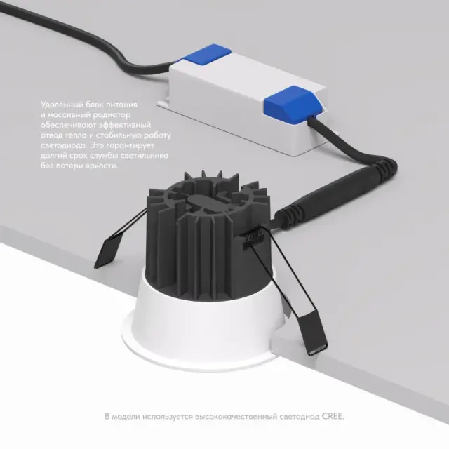Точечный светильник Denkirs DK4400-WH GRENA | ГРИНА — белый, ракурс 3