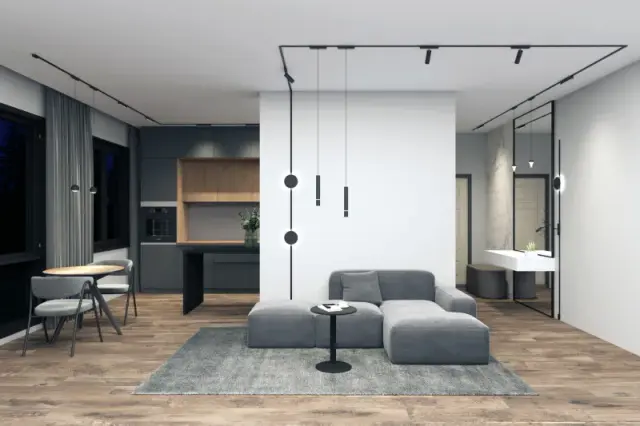 Трековый светильник Denkirs DK5315-BK AIR HANG | ЭЙР ХАНГ — черный, ракурс 6