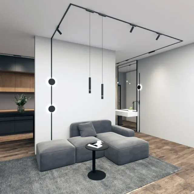 Трековый светильник Denkirs DK5315-BK AIR HANG | ЭЙР ХАНГ — черный, ракурс 6