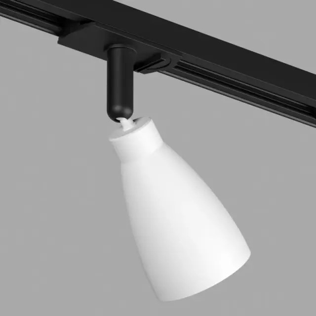Трековый светильник Denkirs DK6050-BW+BK BELL | БЕЛЛ — черный, ракурс 3