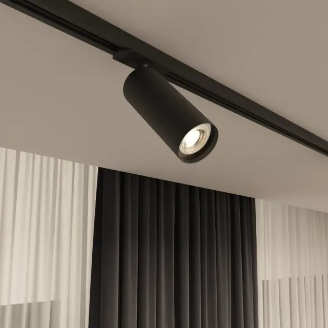 Трековый светильник Denkirs DK6202-BK SOLID TUBE | СОЛИД ТЬЮБ — черный, ракурс 9