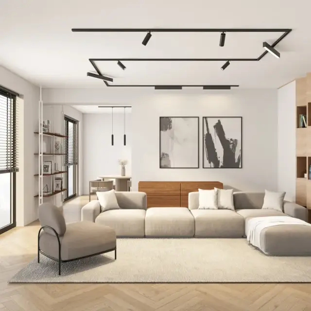 Трековый светильник Denkirs DK6210-BK SOLID TUBE | СОЛИД ТЬЮБ — черный, ракурс 5