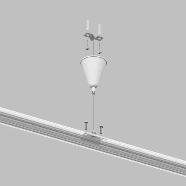 Подвесной комплект Denkirs TR1105-WH DK TRACK WHITE (SOLID BASE) | DK ТРЕК БЕЛЫЙ (СОЛИД БЕЙС), ракурс 2
