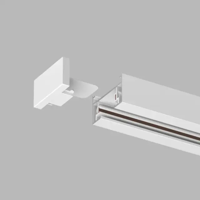 Заглушка для однофазного шинопровода Denkirs TR1107-WH DK TRACK WHITE (SOLID BASE) | DK ТРЕК БЕЛЫЙ (СОЛИД БЕЙС), ракурс 2