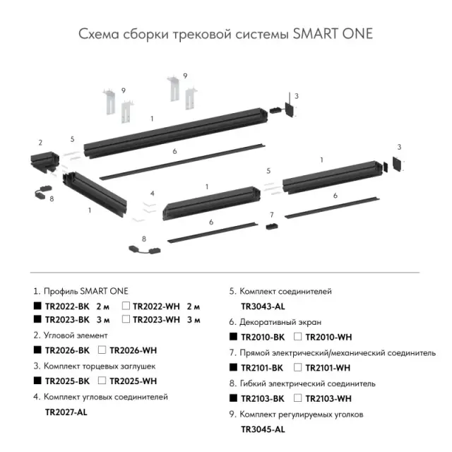 Экран для шинопровода Denkirs TR2010-WH SMART BASE | СМАРТ БЭЙС — белый, ракурс 3