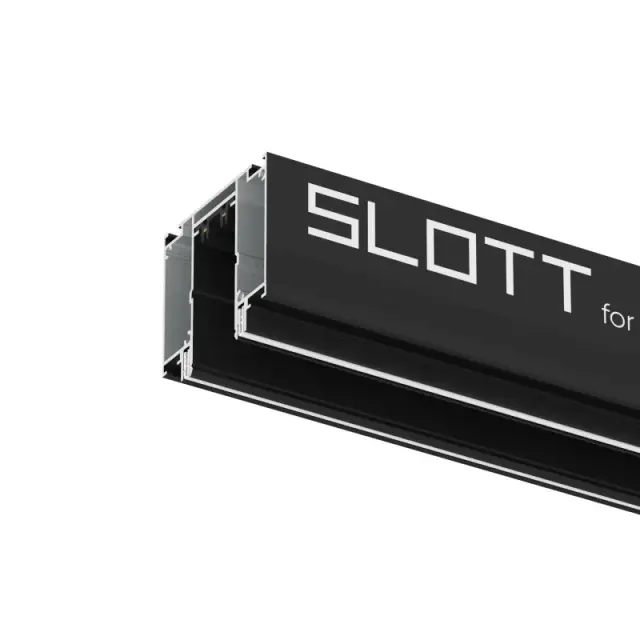 Однофазный шинопровод Denkirs TR2014-BK SMART SLOTT | СМАРТ СЛОТТ — черный, ракурс 7
