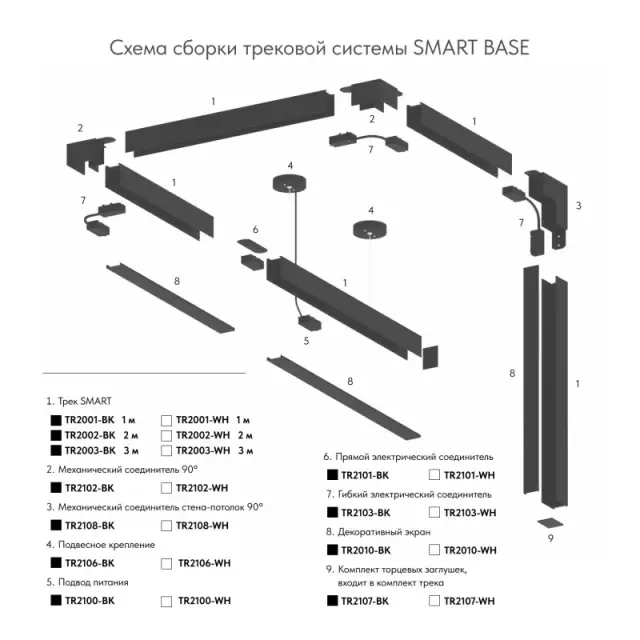 Соединитель для однофазного шинопровода Denkirs TR2102-BK SMART BASE | СМАРТ БЭЙС — черный, ракурс 4