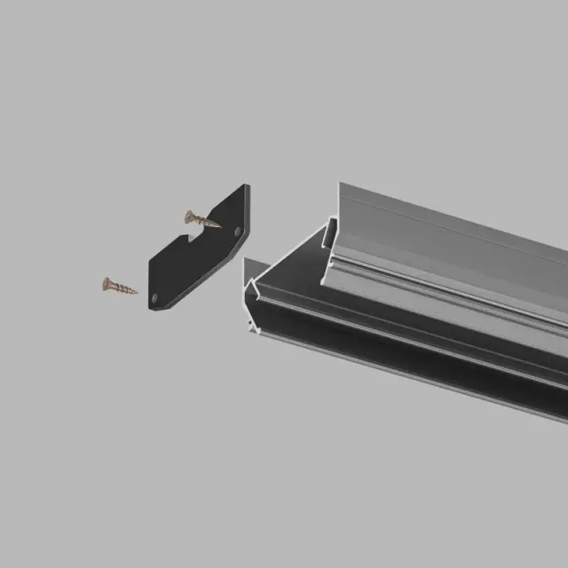 Заглушка для однофазного шинопровода Denkirs TR3052-AL SOLID LIGHT | СОЛИД ЛАЙТ — черный, ракурс 2