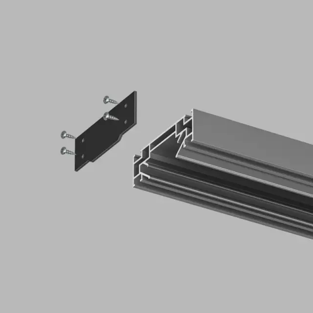 Заглушка для однофазного шинопровода Denkirs TR3060-AL SOLID PROFI | СОЛИД ПРОФИ — серый, ракурс 2