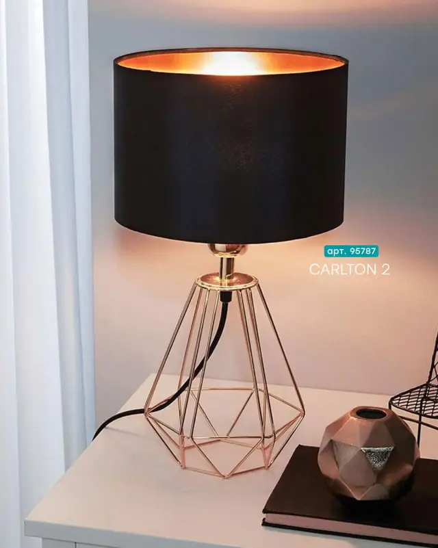 Настольная лампа Eglo 95787 CARLTON 2 — медь, ракурс 2