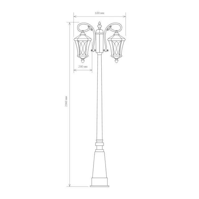 Фонарный столб Elektrostandard GLXT-1450F/2 капучино/(a031925) VIRGO — коричневый, ракурс 5
