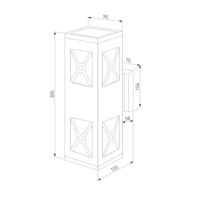 Уличный светильник Elektrostandard 1405 TECHNO/(a041976) WINDOW — черный, ракурс 3