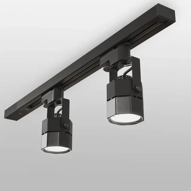 Трековый светильник для однофазного шинопровода Robi GU10 Черный MRL 1004, ракурс 3