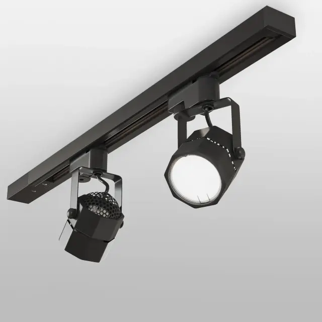Трековый светильник для однофазного шинопровода Robi GU10 Черный MRL 1004, ракурс 4