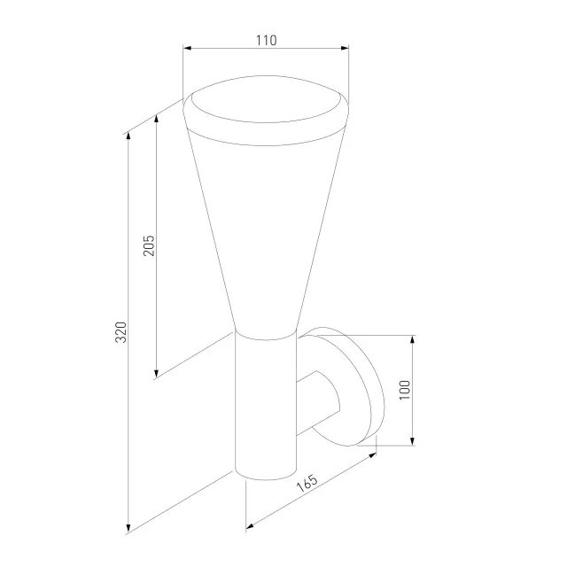 Уличный светильник Elektrostandard 1416 TECHNO/(a049709) CONE — черный, ракурс 5