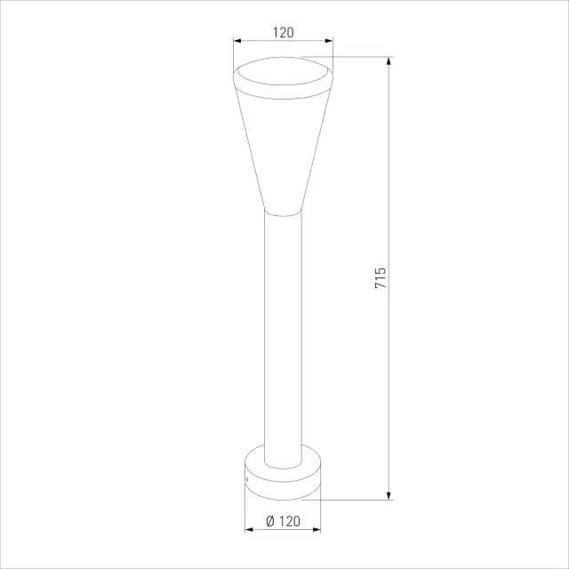 Уличный светильник Elektrostandard 1417 TECHNO/(a049712) CONE — черный, ракурс 4