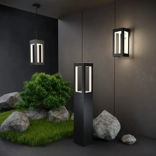 Уличный светильник Elektrostandard 1529 TECHNO LED черный/(a051859) FRAME, ракурс 4