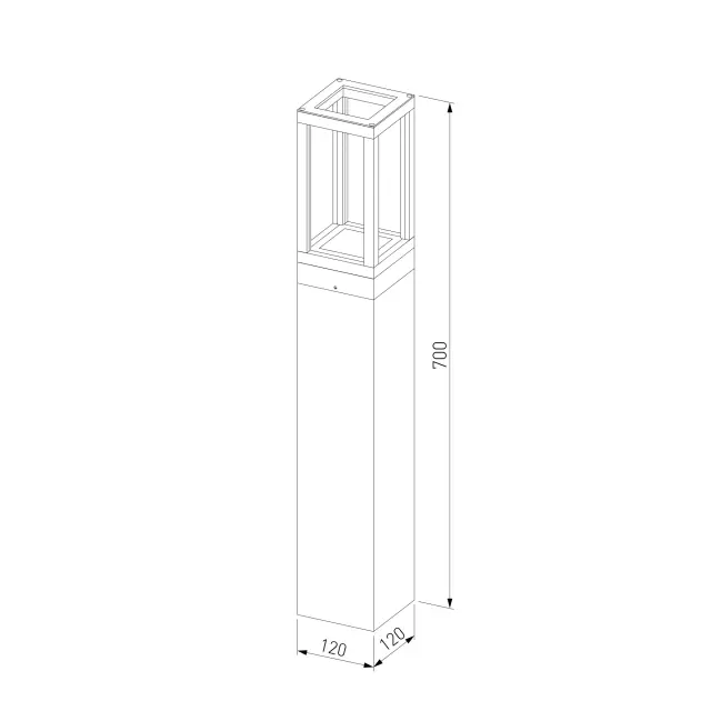 Уличный светильник Elektrostandard 1529 TECHNO LED черный/(a051859) FRAME, ракурс 4