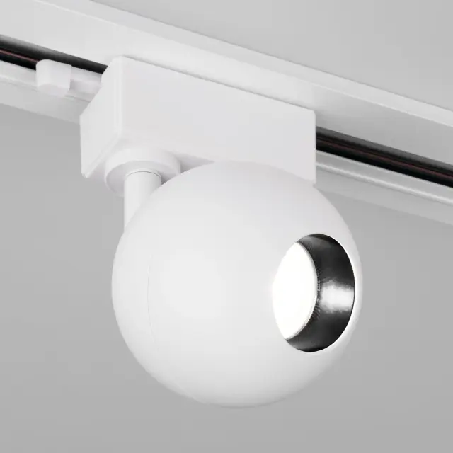 Трековый светодиодный светильник для однофазного шинопровода Ball Белый 8W 4200K LTB76, ракурс 3