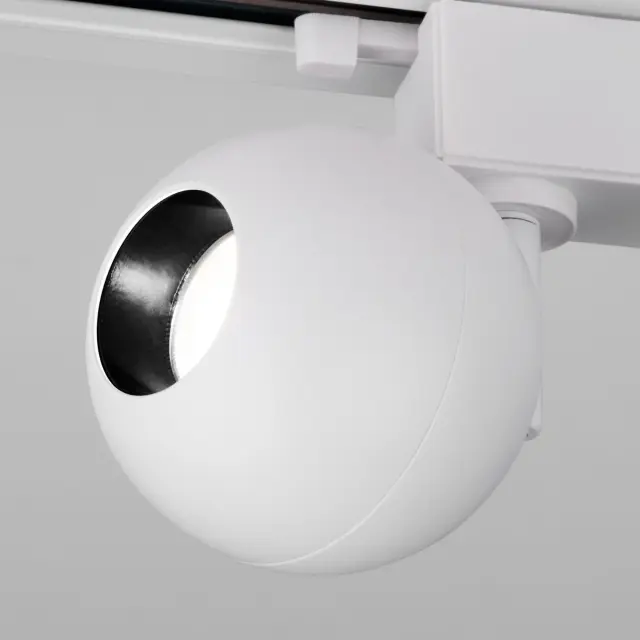Трековый светодиодный светильник для однофазного шинопровода Ball Белый 8W 4200K LTB76, ракурс 4
