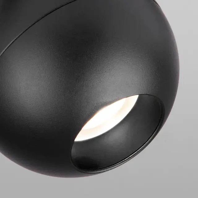 Трековый светодиодный светильник для однофазного шинопровода Ball Черный 8W 4200K LTB76, ракурс 3