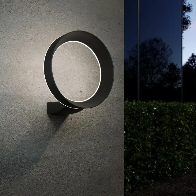 Уличный светильник Elektrostandard 1710 TECHNO LED черный/(a054933) RING, ракурс 2