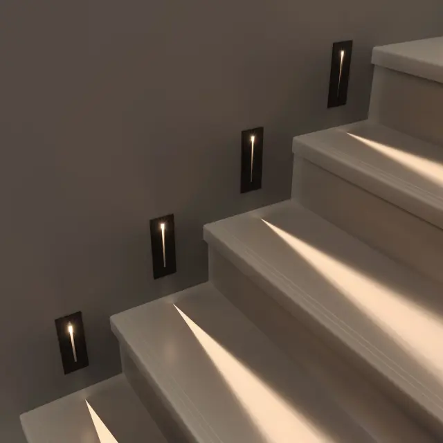 Встраиваемый в стену светильник Elektrostandard 40108/LED черный/(a055592) STEP 8, ракурс 2