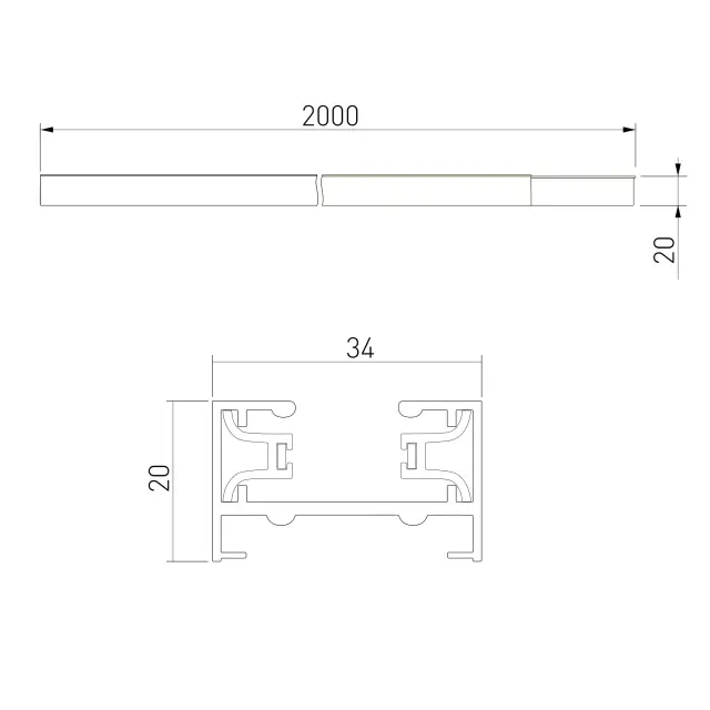 Однофазный шинопровод черный 2м 85080/00, ракурс 7