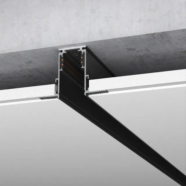 Slim Magnetic Шинопровод встраиваемый черный (2м) 85087/00