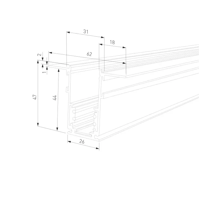 Slim Magnetic Шинопровод встраиваемый черный (2м) 85087/00, ракурс 5