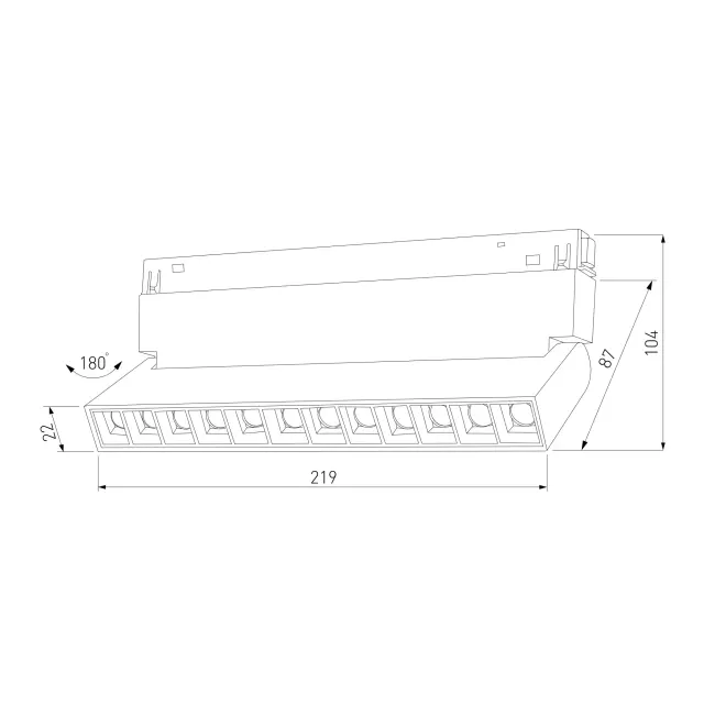 Slim Magnetic HL02 Трековый светильник 12W 4200K черный 85010/01, ракурс 10