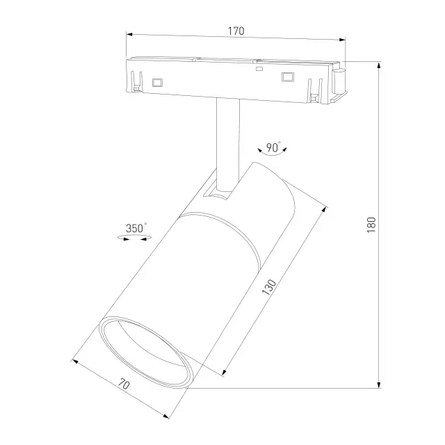 Slim Magnetic R03 Трековый светильник 20W 4200K черный 85013/01, ракурс 9