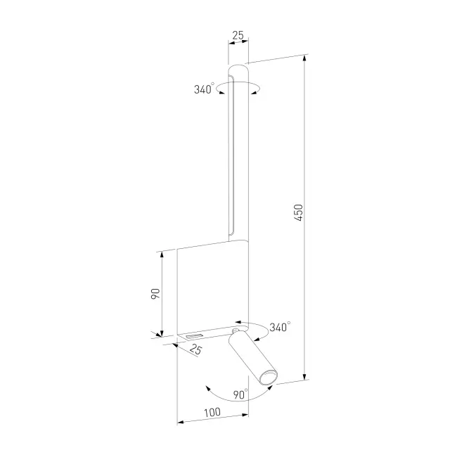 Бра Elektrostandard 40111/LED черный/(a057584) SARCA, ракурс 6