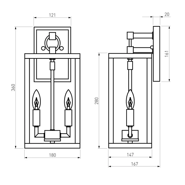 Уличный светильник Elektrostandard 35150/D черный/(a058260) CANDLE, ракурс 5