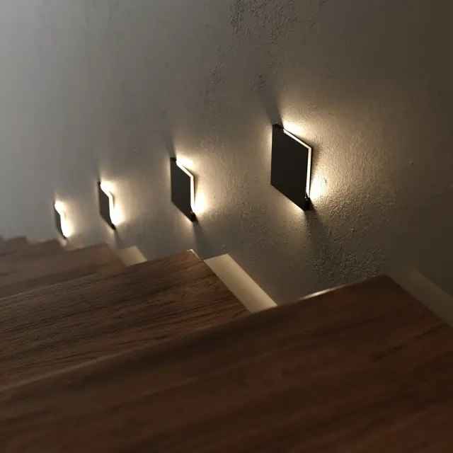 Встраиваемый в стену светильник Elektrostandard MRL LED 1120 черный/(a058912) STEP, ракурс 3