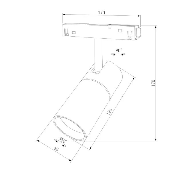 Трековый светильник Slim Magnetic R02 12W 4200K белый 85012/01, ракурс 8