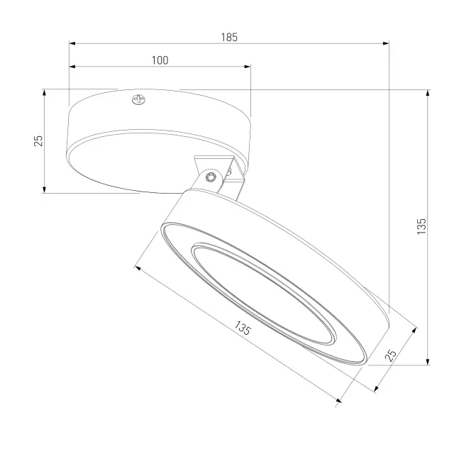 Точечный светильник Elektrostandard 25105/LED/(a060166) SPILA — черный, ракурс 4