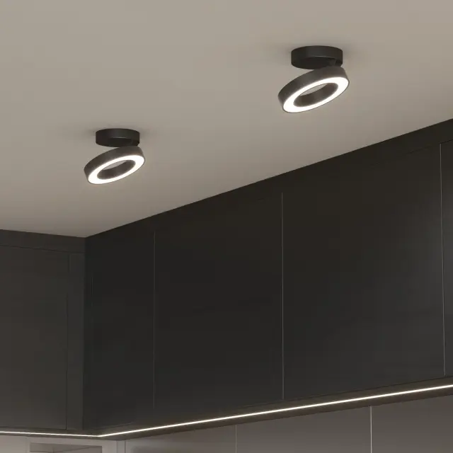 Точечный светильник Elektrostandard 25105/LED/(a060185) SPILA — черный, ракурс 2