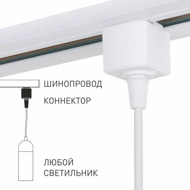 Коннектор для однофазного шинопровода белый 85121/00, ракурс 2